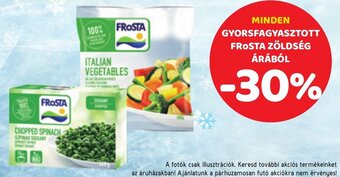 Spar minden gyorsfagyasztott frosta zöldség árából ajánlat