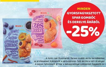 Spar minden gyorsfagyasztott spar gombóc és derelye árából ajánlat