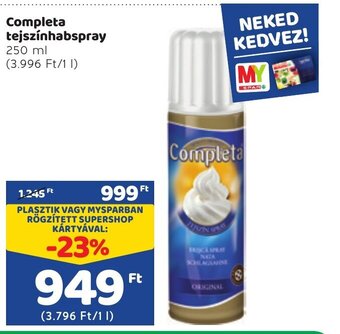Spar Completa tejszínhabspray 250ml ajánlat