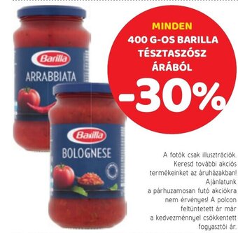 Spar Minden 400 g-os barilla tésztaszósz árából ajánlat