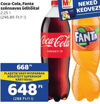 Spar Coca-Cola, Fanta szénsavas üdítőital 2,25l ajánlat