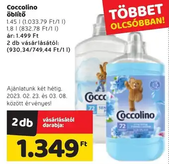 Spar Coccolino öblítő 1,45/1,8l ajánlat