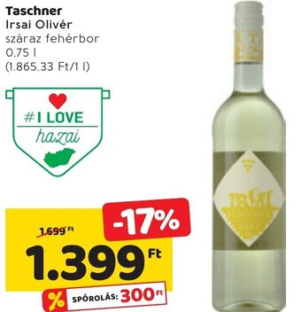 Spar Taschner Irsai olivér 0,75l ajánlat