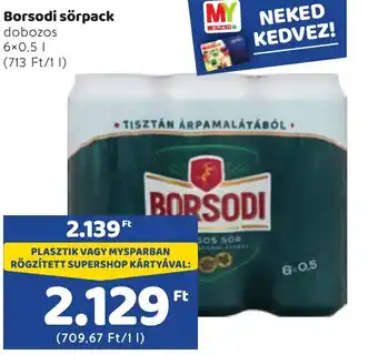 Spar Borsodi sörpack 6 x 0,5l ajánlat