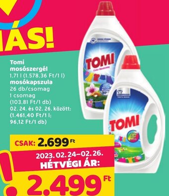Spar Tomi mosószergél 1,71 l ajánlat