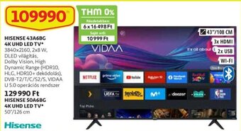 Auchan Hisense 43a6bg 4k uhd led tv 1 db ajánlat