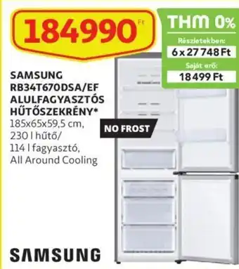 Auchan Samsung Rb34t67ödsa/ef alulfagyasztós hűtőszekrény 1 db ajánlat