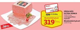 Auchan Pápai hús extra sonka 10 dkg ajánlat