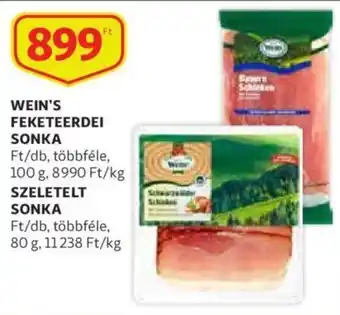 Auchan Wein's Feketeerdei sonka / szeletelt sonka 100/80 g ajánlat