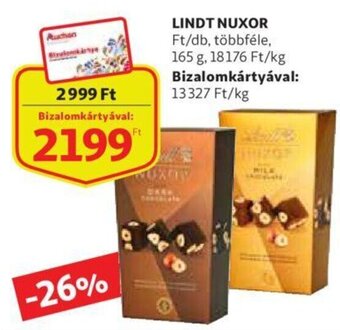 Auchan Lindt nuxor 165 g ajánlat