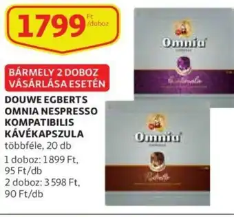 Auchan Douwe egberts omnia nespresso kompatibilis kávékapszula 1 doboz ajánlat