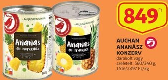 Auchan Auchan Ananász konzerv 560/340 g ajánlat