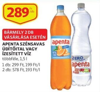 Auchan Apenta szénsavas üdítőital vagy ízesített víz 1,5 l ajánlat
