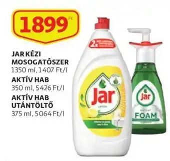 Auchan Jar Kézi mosogatószer / Aktív hab / Aktív hab utántöltő 1350/350/375 ml ajánlat