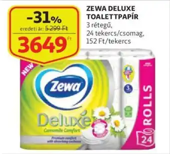 Auchan Zewa Deluxe toalettpapír 3 rétegű ajánlat