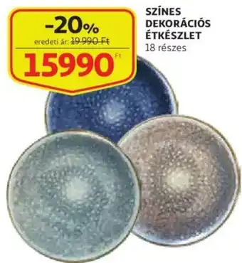 Auchan Színes Dekorációs étkészlet 18 részes ajánlat