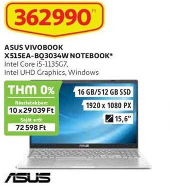 Auchan Asus vivobook x515ea-bq3034w notebook 1 db ajánlat