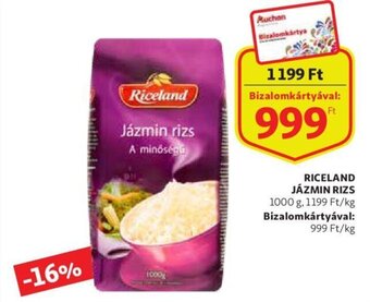 Auchan Riceland jázmin rizs 1000 g ajánlat