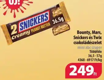 Coop Bounty, Mars, Snickers és Twix csokoládészelet 36,5 - 57 g ajánlat