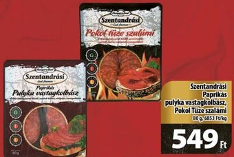 Coop Szentandrási Paprikás pulyka vastagkolbász, pokol tüze szalámi 80 g ajánlat