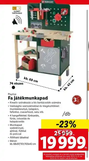 Lidl Fa játékmunkapad 1 db ajánlat