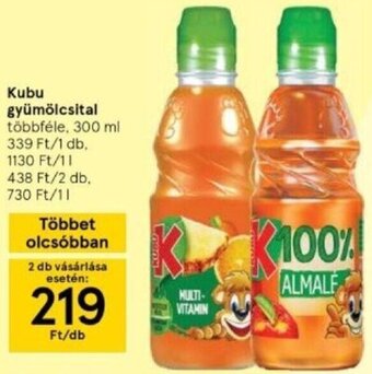 Tesco Kubu gyümölcsital 300 ml ajánlat