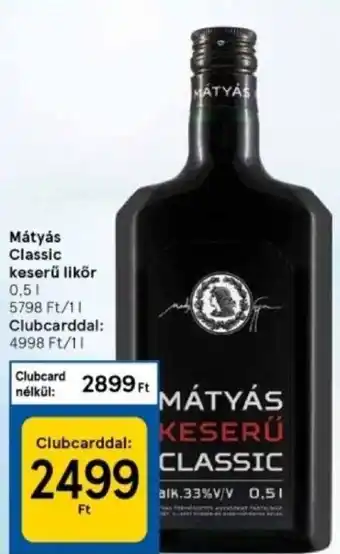 Tesco Mátyás Classic keserű likőr 0,5 l ajánlat