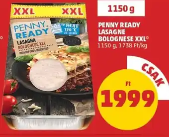 PENNY Penny ready lasagne bolognese xxl 1150g ajánlat