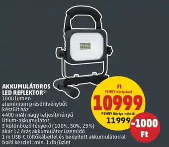 Akkumulátoros led reflektor