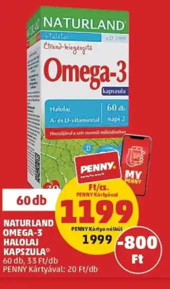 PENNY Naturland omega-3 halolaj kapszula 60db ajánlat