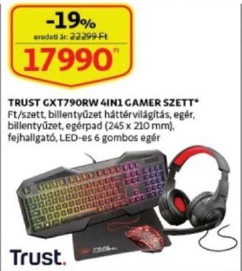 Trust gxt790rw 4in1 gamer szett