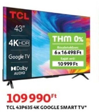 Auchan Tcl 43p635 4k google smart tv ajánlat