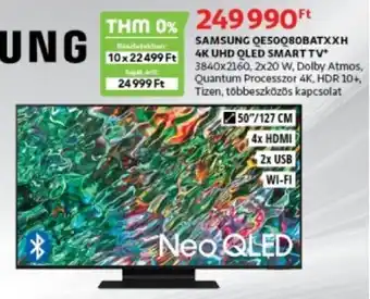 Auchan Samsung qe50q80batxxh 4k uhd qled smart tv ajánlat