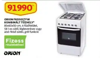 Auchan Orion fko501tfw kombinált tűzhely 85 x 60 x 50 cm ajánlat