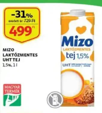 Auchan Mizo laktózmentes uht tej 1l ajánlat