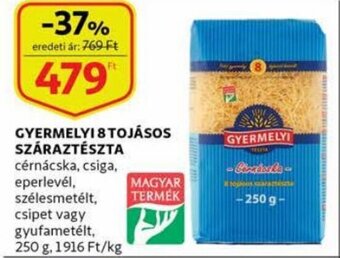 Auchan Gyermelyi 8 tojásos száraztészta 250g ajánlat