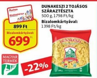 Auchan Dunakeszi 2 tojásos száraztészta 500g ajánlat