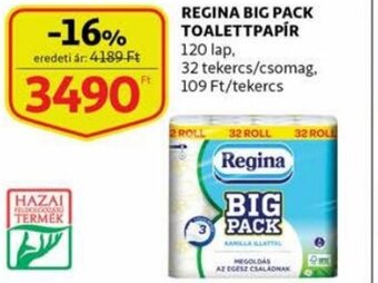 Auchan Regina big pack toalettpapír 32 tekercs ajánlat