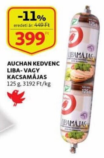Auchan Auchan kedvenc liba vagy kacsamájas 125g ajánlat