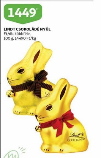 Auchan Lindt csokoládé nyúl 100g ajánlat