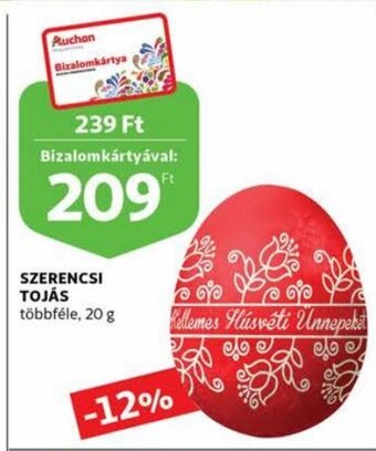 Auchan Szerencsi tojás 20g ajánlat