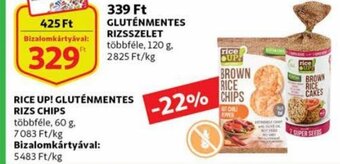Auchan Rice up! Gluténmentes rizs chips 60 g ajánlat