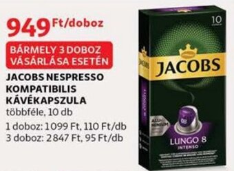 Auchan Jacobs Nespresso kompatibilis kávékapszula 10 db ajánlat