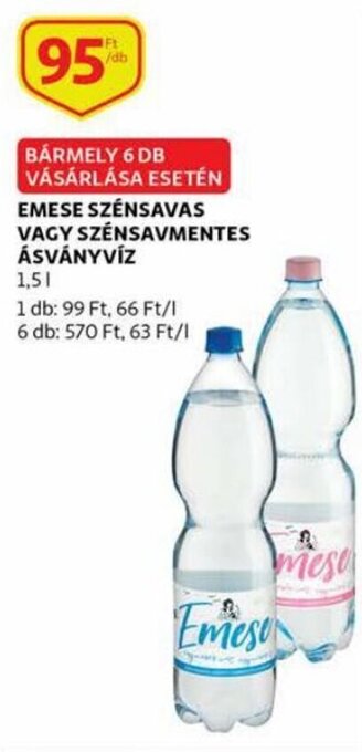 Auchan Emese Szénsavas vagy szénsavmentes ásványvíz 1,5 l ajánlat