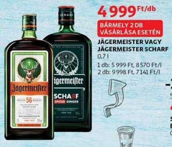 Auchan Jägermeister vagy jägermeister scharf 0,7 l ajánlat