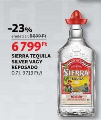 Auchan Sierra Tequila silver vagy reposado 0,7 l ajánlat