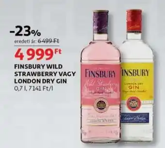 Auchan Finsbury wild strawberry vagy london dry gin 0,7 l ajánlat