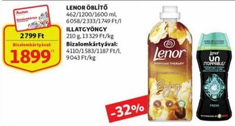 Auchan Lenor Öblítő 462 - 1600 ml, Illatgyöngy 210 g ajánlat