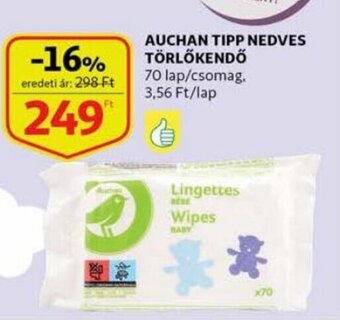 Auchan Auchan Tipp nedves törlőkendő 70 lap ajánlat
