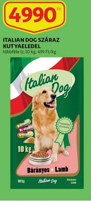 Auchan Italian Dog száraz kutyaeledel 10 kg ajánlat